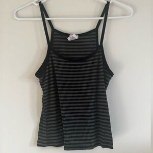 Green and black striped tank top